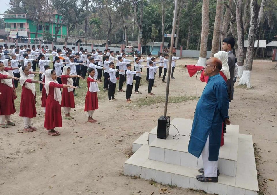 Embracing Unity: Morning Assembly at Lakshman Pur School